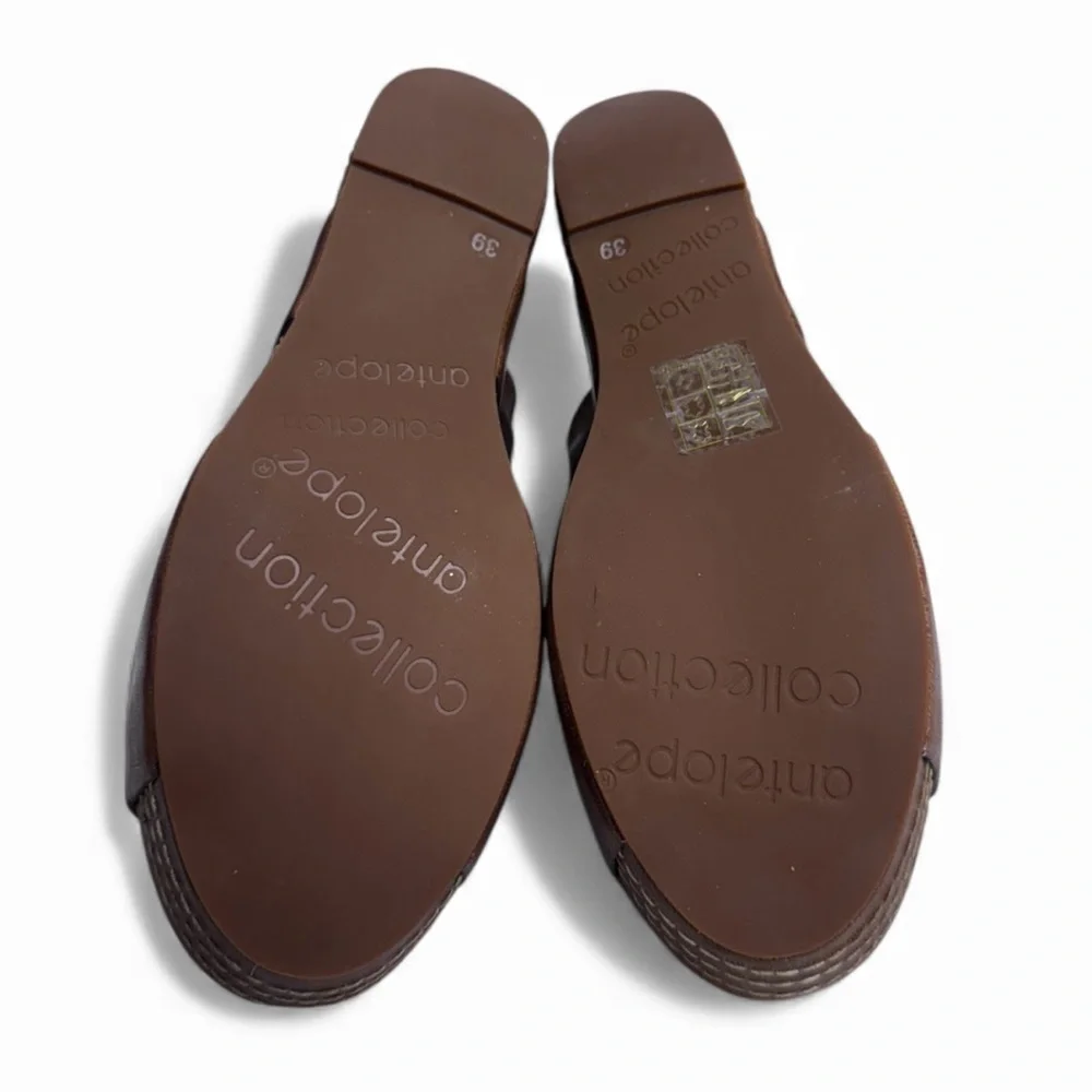 Antelope Collection Rich Brown Leather Platform Sandals Size 39D